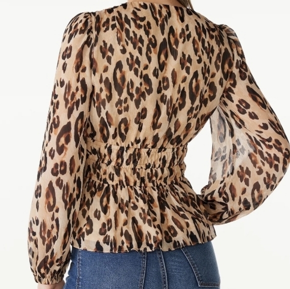 Long Sleeve Peplum Blouse - Picture 3 of 5